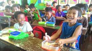 Lunch is delivered to 29 schools via motorbikes