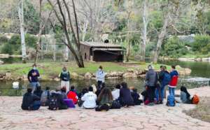 A group briefing before getting to work