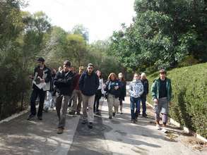 Students on an orientation tour of the Zoo