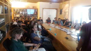 Students presenting their final research papers