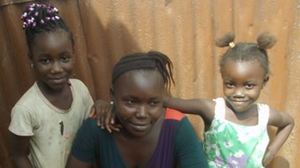 Isata Gbadoma and her children