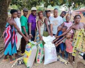 Njeihun Konjo Community Receiving Farming Supplies