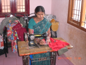 Our beneficiary working at home