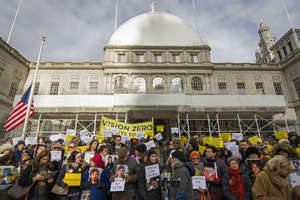 Rally for Traffic Justice at City Hall, Jan. 2015