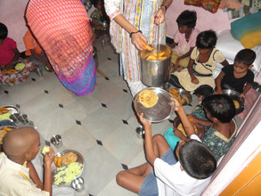 joyhome orphanage having food in special meal prog