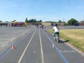 George Hall students learning to ride safely