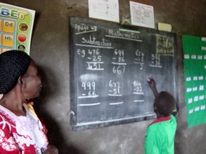 Learning Subtraction in school in S. Sudan