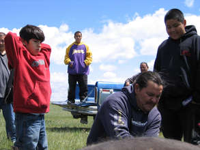 Harvesting bison on Pine Ridge