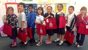 RAR children in California & their red book bags