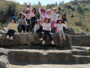 Girls have a cultural day at Inca Sacsayhuaman
