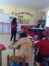 Teacher instruction her class