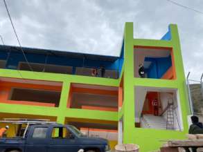 Final steps of Maria school with doors and windows