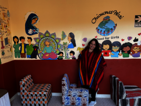 School artist Gloria painted many murals for girls