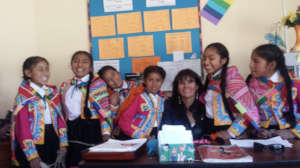 Girls and their beloved teacher Ruth