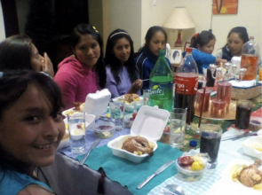 Lunch at Ruth's home, BBQ chicken