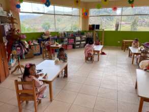 First time in school for 4 y/o kinder girls