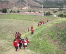 Students walk in all weather when van breaks down
