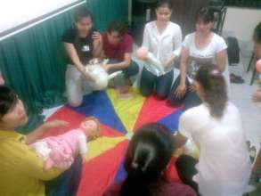 Practicing infant CPR