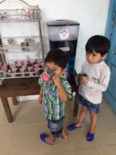 Kids drinking safe water