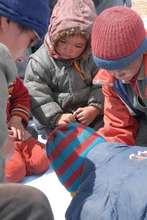 Children benefitting from the mobile school