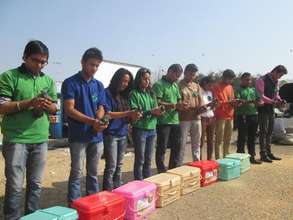 Birds being released after treatment and recovery