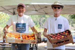 Volunteers alongside the victims