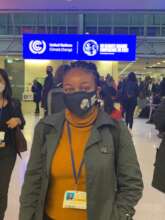 MADRE partner, Cindy, at COP26