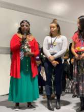 Rosemary speaking at the climate talks in Poland.