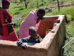 Women and children have access to clean water.