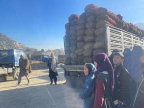 The coal bags for distribution