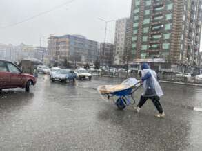 A street child in the winter