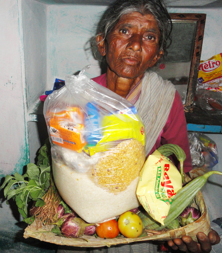 Provide Monthly Groceries for Poor Old Aged Person