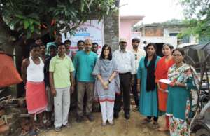 Ms Sonal S. Wadhwa inspects the newly built toilet