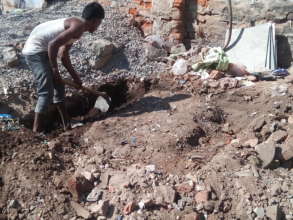 Construction for bio-toilet at Mithu Garage