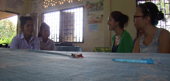 speaking with students
