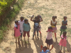 Children playing with colours