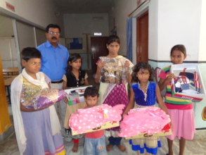 Children with new clothes