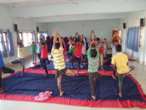 Children while doing Yoga Practice