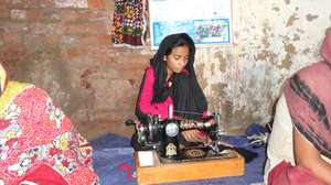 Sewing machine provided to skilled young women