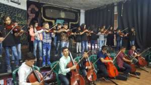 Playing music for the audience