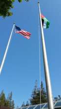 American and Palestinian flags in Santa Clara
