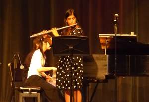 Performing at the benefit concert