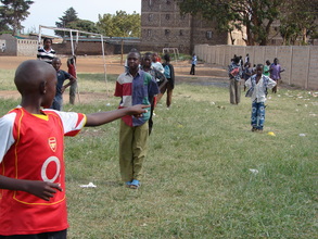 Youth playing a game about perserverance