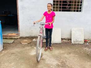 Anushka with her bike