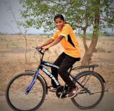 Anushka with her bike