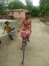 Snehal with her bike