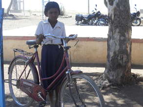 Balabai Masal with her bike