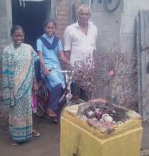 Kalyani and her parents with Bicycle