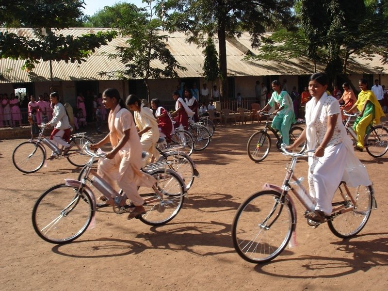 Girls on their way to school