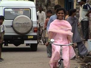 Asma Raman Tamboli with her bike from Mann Vikas